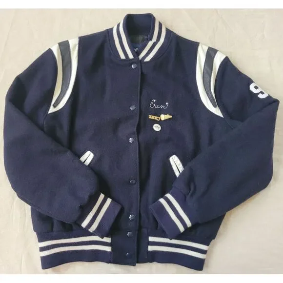 Vintage Abington Heights Cheerleader Varsity Jacket Capt Erin 60s 70s 80s Size L